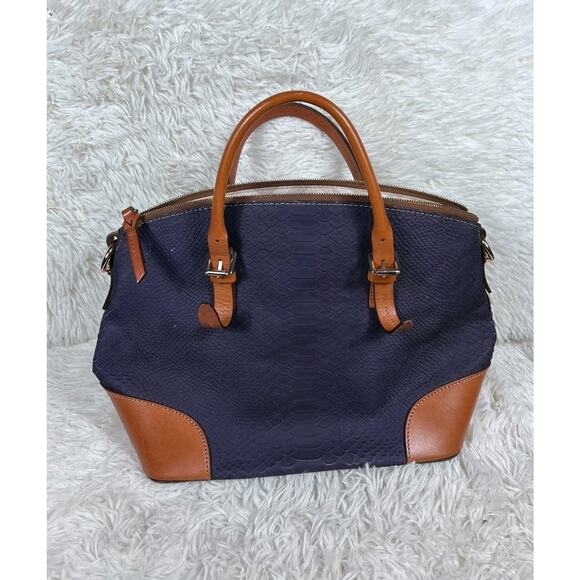 Dooney & Bourke Claremont Python Print Textured Tote Domed Satchel - Picture 2 of 16